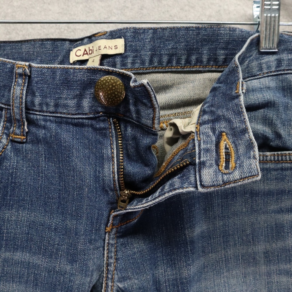 Cabi Jeans Womens 4 513 Low-Rise Straight Leg Stretch Flex Distressed Denim Blue - Picture 4 of 13